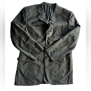 Authentic Canali Italian Upscale Pinstripe Designer Black Men’s Suit Jacket